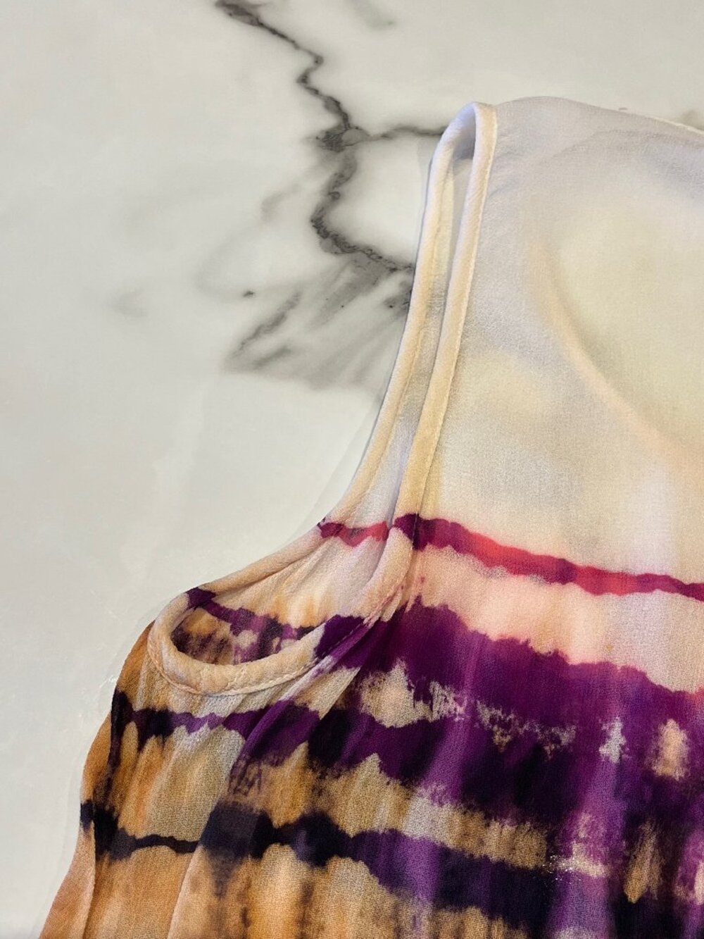 Bobeau Scoop Neck Tank Top Blouse Shibori Tie Dye Medium - Picture 9 of 12